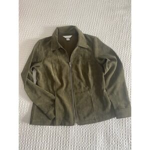 Vintage Christopher Banks Olive‎ Green Zip Front Retro Jacket Coat Small